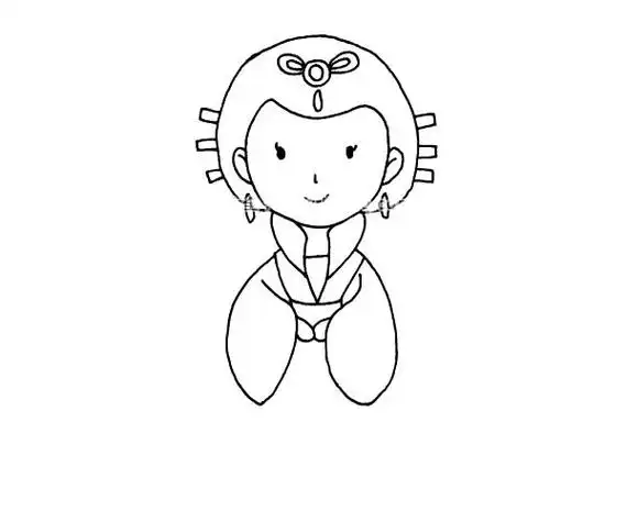 华丽的古代公主简笔画步骤图解两汉时期的公主简单画法