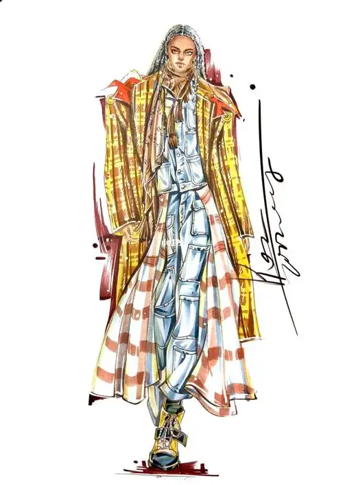 服装设计考研格纹牛仔面料详细步骤