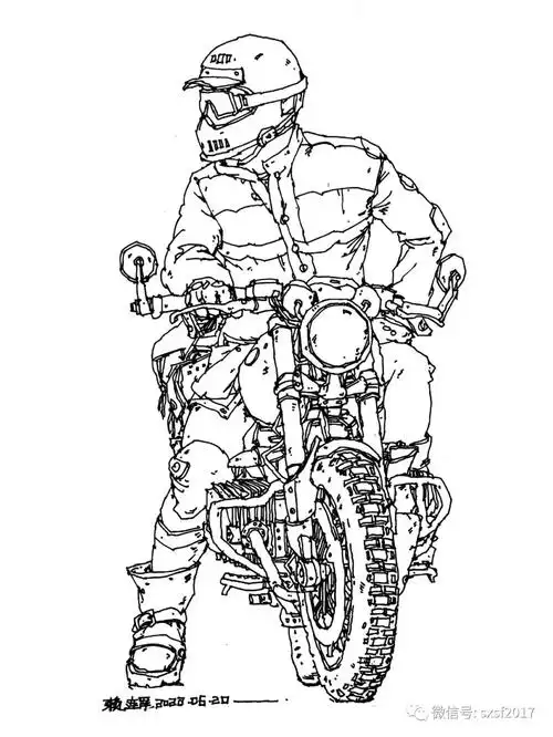 钢笔画——摩托车怎么画 - 元艺考