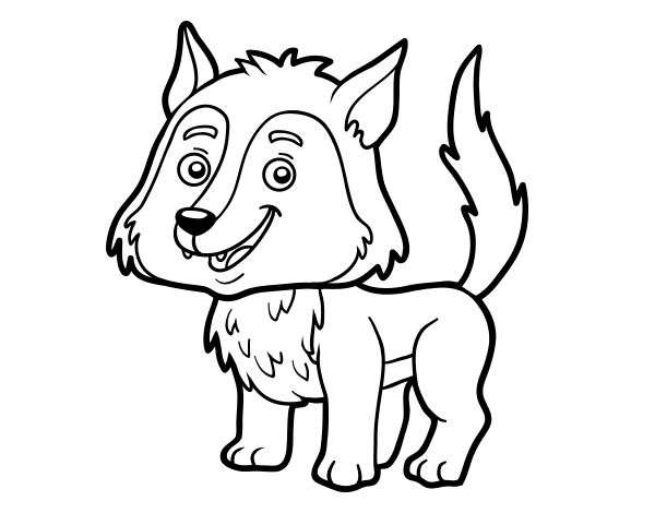 画一只可爱的小狼简笔画