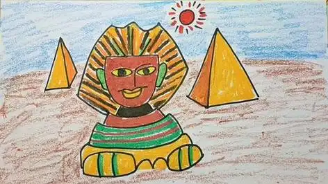 2橙色金字塔的画法  0306  来源好看视频-少儿简笔画美丽的金字塔