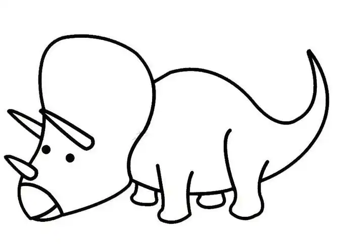 三角龙简笔画,动物简笔画,恐龙简笔画,龙简笔画,简笔画图片