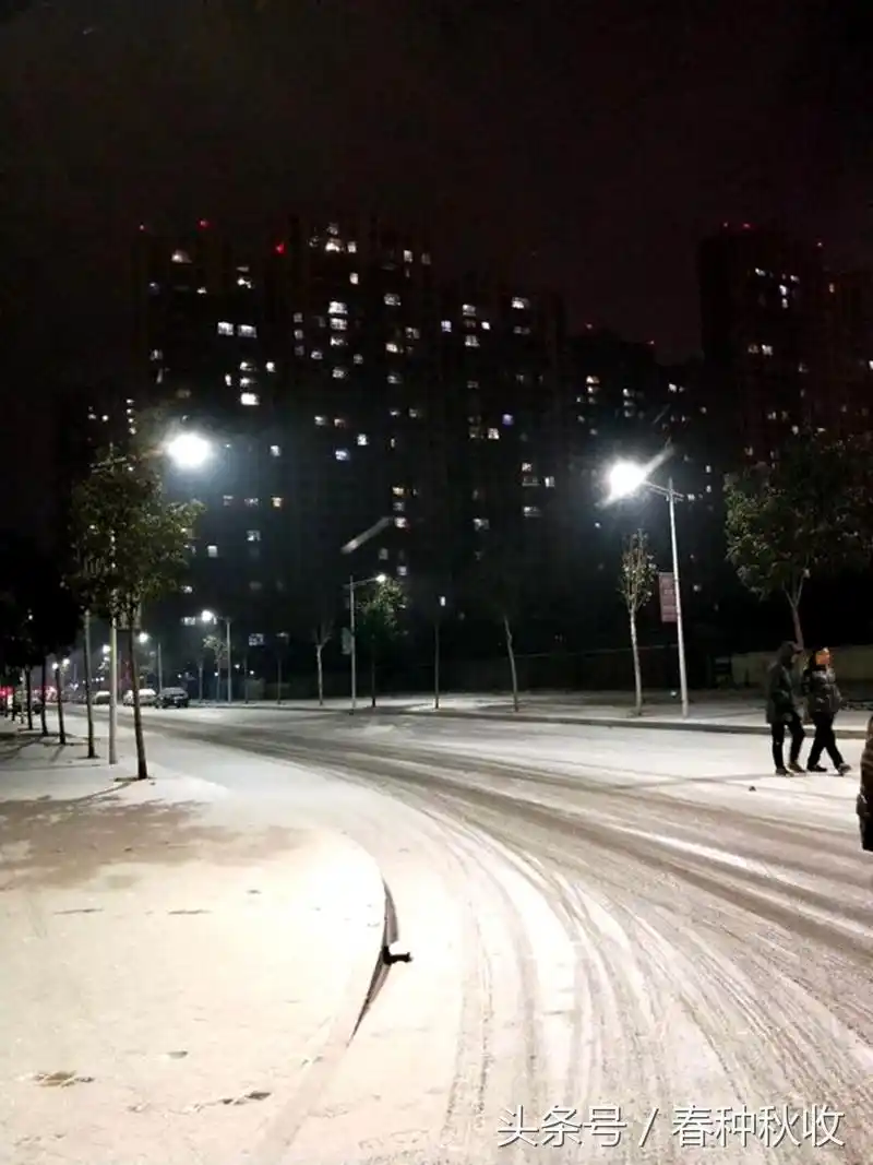 夜晚观雪,我爱这冬天的雪夜!