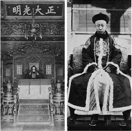 十分罕见的溥仪老照片萌娃光头赤膊爬墙与泰戈尔合影