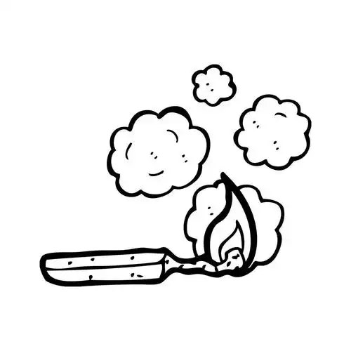 吸烟的匹配,向量,吸烟与匹配在白色背景上的卡通