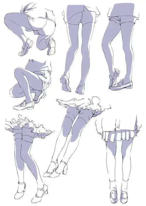 腿部画法参考#绘画参考##板绘##绘画素材