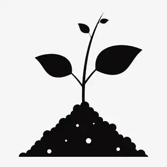 手绘简约植物剪影