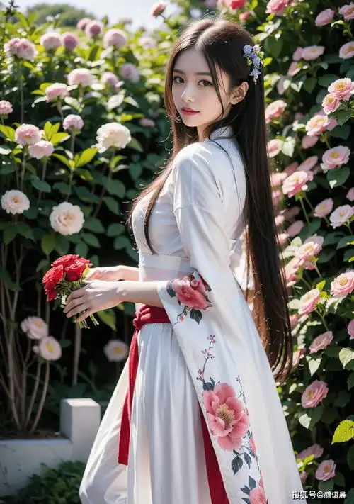 高清美女壁纸,花丛中的绝色古风汉服小姐姐_画面_自然_欣赏者