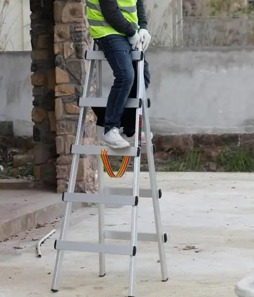 铝合金人字梯可行走梯子 加厚折叠工程梯木工装修移动走梯