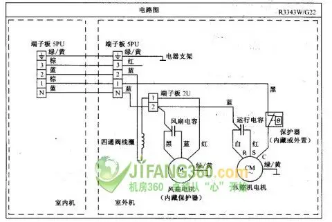 单冷空调外机接线图_格力空调单冷机