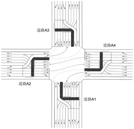 交叉口的非机动车与机动车左转车道设计及信号控制方法