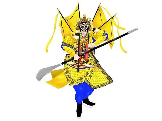 古代人物卡通戏曲京剧元素png净角花脸京剧演员京剧表演