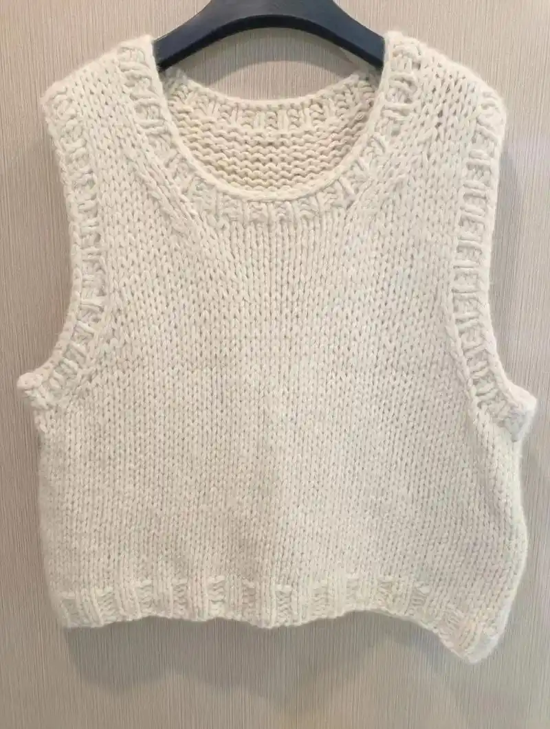 网红白背心附图解#马甲背心 #棒针编织 #洋气毛背心编织教程 - 抖音