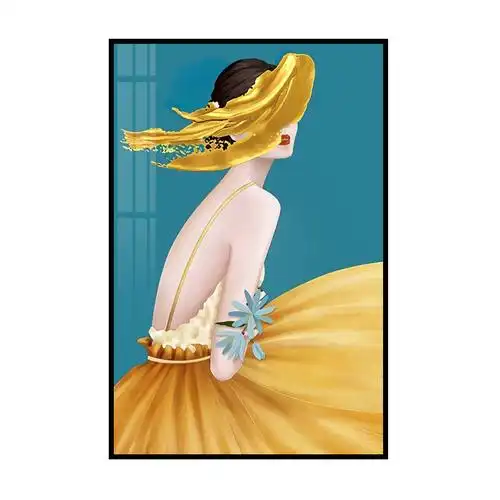 现代轻奢客厅背景墙艺术挂画复古美女抽象人物现代装饰画