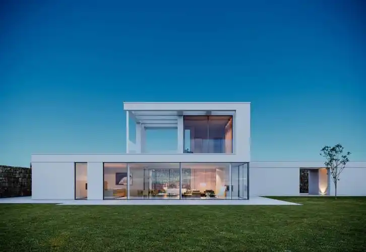 别墅设计白色极简现代风格自建别墅设计