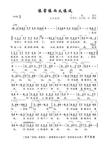 像雾像雨又像风简谱