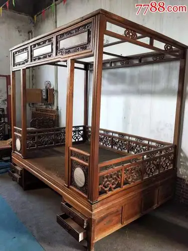 民国时期精品血榉木架子床做功精细包老完整