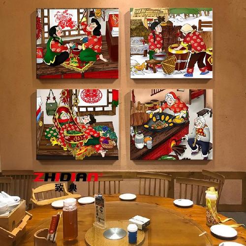 东北八大怪装饰画民俗风俗农村风格墙面墙壁画农家乐餐馆饭店挂画
