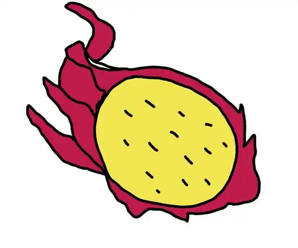 儿童简笔画课堂:步骤图教你快速学会绘画简笔画水果火龙果卡通火龙果