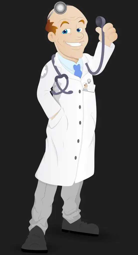 医生-卡通角色-矢量图