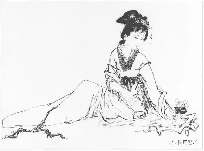 一组白描仕女画稿,唯美优雅!(下)_国画艺术_零二七艺考