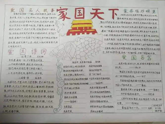 关于家家国天下的手抄报手抄报简单又漂亮