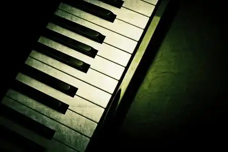 钢琴电脑录入旧钢琴键盘照片