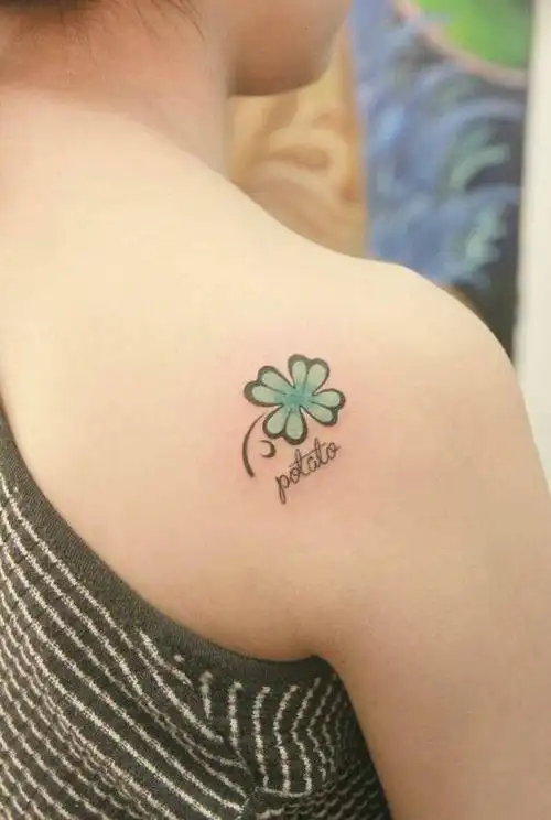 四叶草纹身含义寓意 35幅四叶草纹身图案,手稿