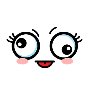 两只眼睛四处乱转吐舌头