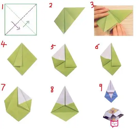 垃圾桶的手工折纸教程图片
