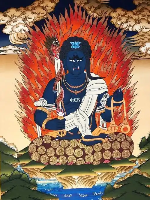 不动明王唐卡|祛除病苦长寿安康_唐卡_手绘_艺术_星座命理_星座命理其
