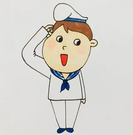 海军简笔画步骤