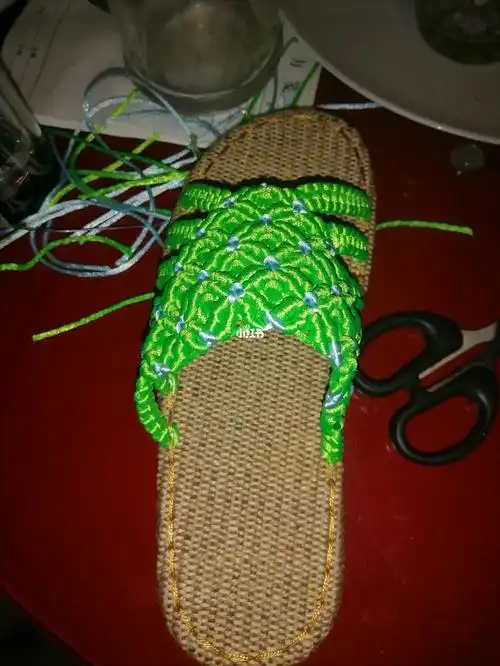 手工编织亚麻凉拖