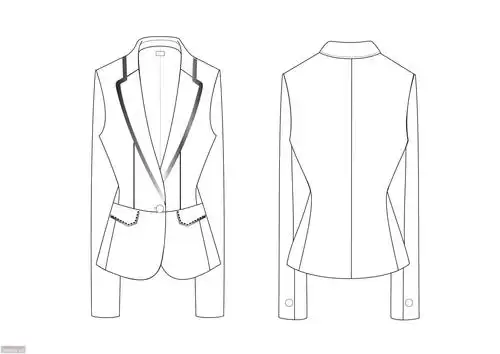 线条女装款式图-平面设计/空间设计 - 穿针引线服装论坛