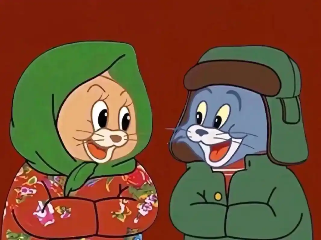 猫和老鼠东北风情侣头像,汤姆杰瑞花棉袄头 - 抖音