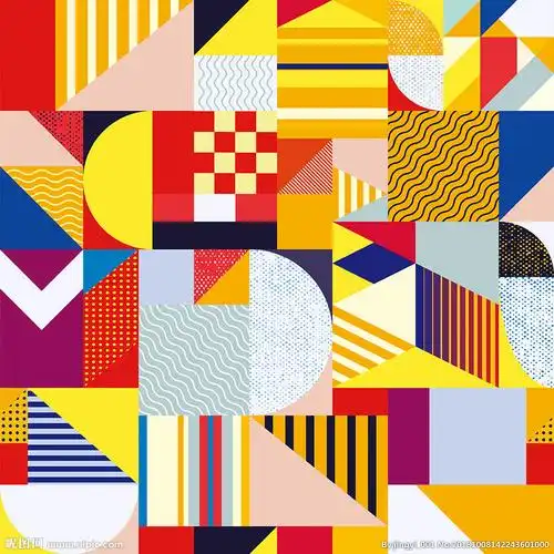 时尚抽象几何无缝印花图案设计图__背景底纹_底纹边框_设计图库_昵图