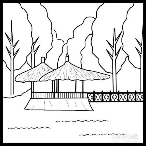 幼儿简笔画姐妹潭