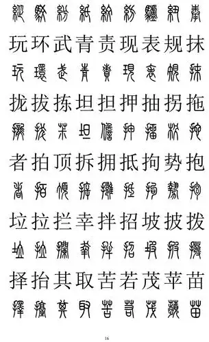 篆书楷书对照2500字!