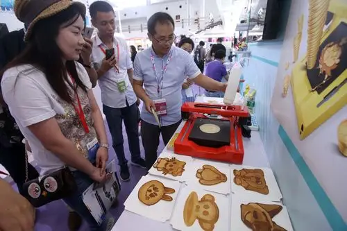 北京科博会上3d打印动漫煎饼