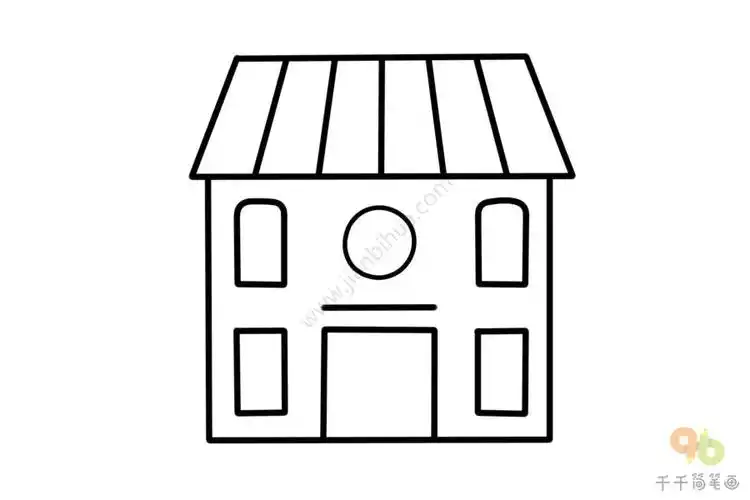 红色屋顶的小房子_房子简笔画