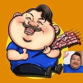 001人付款淘宝真人转手绘趣味卡通夸张漫画头像情侣生日全家福个性