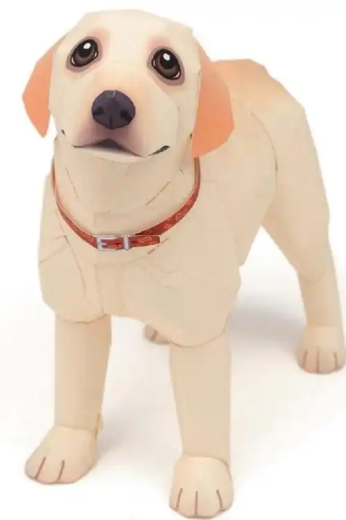 立体折纸手工制作模型剪纸 仿真 动物 拉布拉多犬 宠物狗 3d纸模小狗