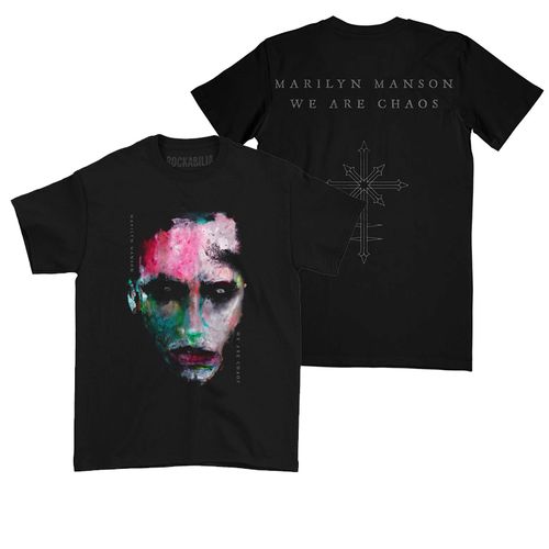玛丽莲曼森短袖marilyn manson we are chaos cover专辑油画头像 s s