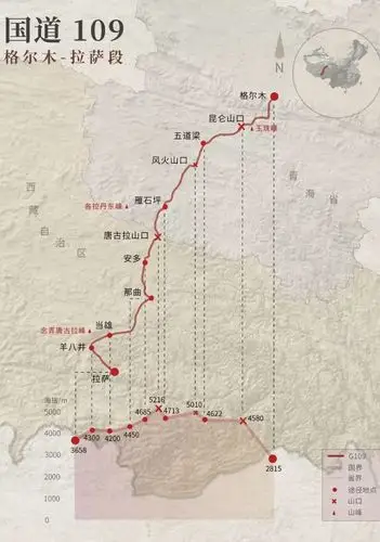 青藏公路 如果说川藏公路如同上天入地 那么青藏公路可谓名副其实的 "