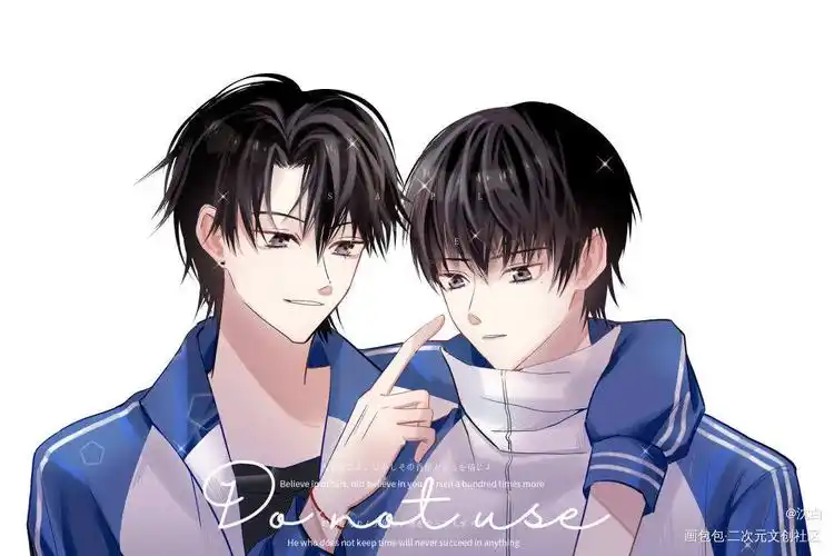 贴贴_伪装学渣朝俞贺朝谢俞贺朝同人绘画作品