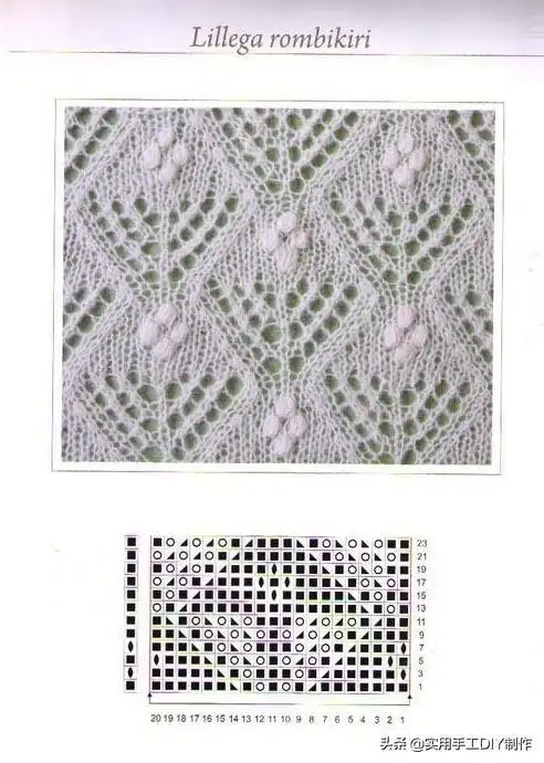针织图解28个花朵镂空图案适合于编织套头衫开衫等