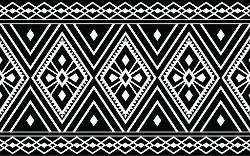 民族几何印花图案设计阿兹台克人以黑色和黄色重复背景纹理.