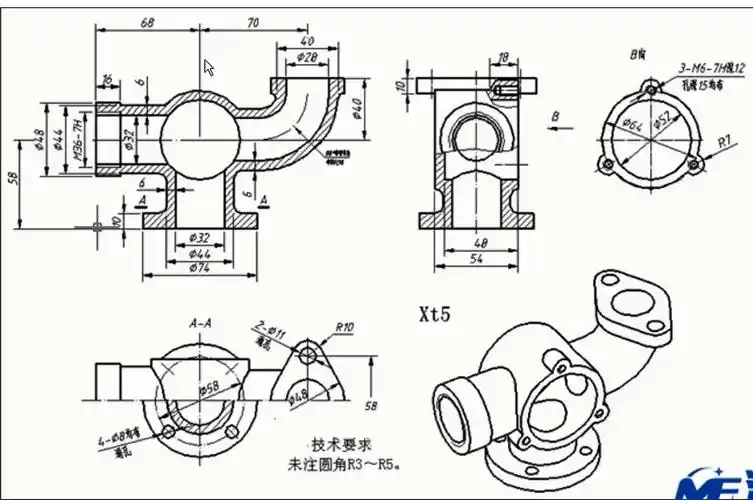 1-建模练习之泵体主体创建_第三章 catia零件设计教程_沐风网