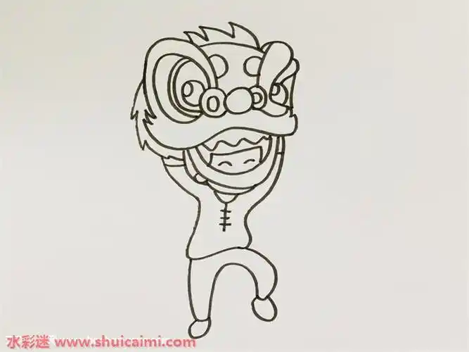儿童舞狮怎么画儿童舞狮简笔画简单又漂亮彩色