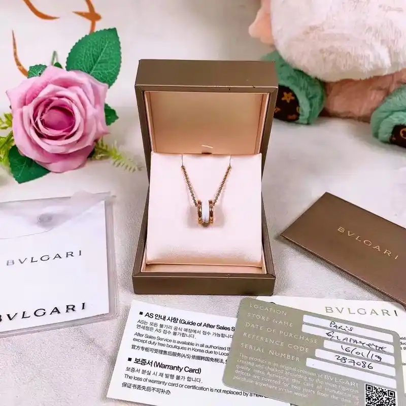 全新全套 bvlgari宝格丽 弹簧项链 白陶瓷 - 抖音